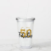 Verre En Acrylique 50 Cinquante et fabuleuse Parties scintillant d'or (Dos)