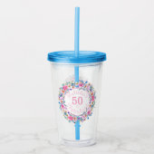 Verre En Acrylique 50 et Fab Garden Party Anniversaire Accessoires (Devant)