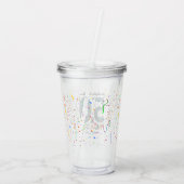 Verre En Acrylique 50 & Fabuleux Blue Cute Cinquantième fête d'annive (Dos)