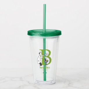 Verre En Acrylique ABC du Dr Seuss : Lettre B - Blanc Ajouter Votre
