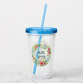 Verre En Acrylique Acrylic Tumbler-Spring Floral Drinkware (Dos)