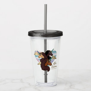 Verre En Acrylique Afro Unicorn Trio Coeur Design