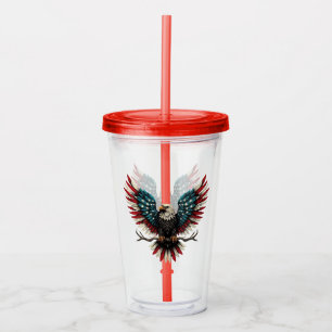 Verre En Acrylique Aigle rustique patriotique américain/américain cha