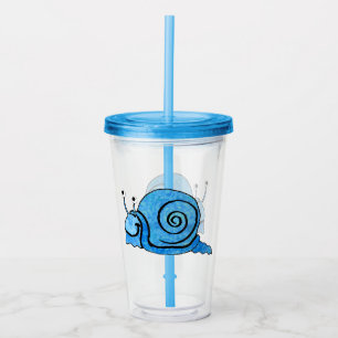Verre En Acrylique Aiguille mignonne souriante Noir Aiguille bleue po