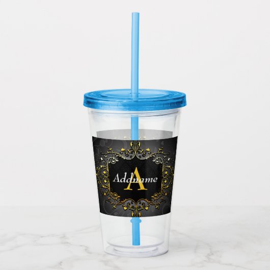Verre En Acrylique Ajouter votre nom et votre initiale (Devant)