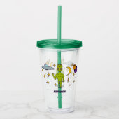 Verre En Acrylique Alien spatial avec soucoupe volante personnalisée (Devant)