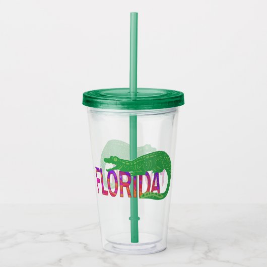 Verre En Acrylique Alligator de Floride (Devant)