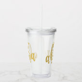 Verre En Acrylique Aloha Faux Gold Brossé Script Beach Party (Droite)