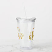 Verre En Acrylique Aloha Faux Gold Brossé Script Beach Party (Gauche)