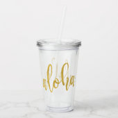 Verre En Acrylique Aloha Faux Gold Brossé Script Beach Party (Dos)