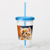 Verre En Acrylique Alphonse Mucha Art Nouveau Chat orange (Devant)