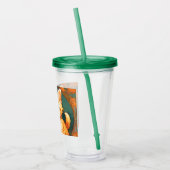 Verre En Acrylique Alphonse Mucha Style Chat orange (Gauche)