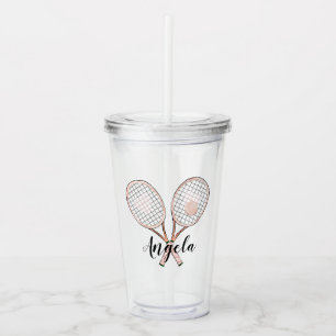Verre En Acrylique Amant Girly de tennis personnalisé