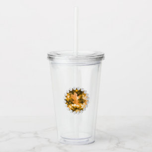 Verre En Acrylique Amber Gemstone et Pearls