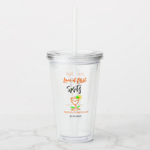 Verre En Acrylique Amour au premier spritz orange noir enterrement de