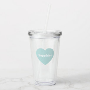 Verre En Acrylique Amour multilingue - Bleu Mint Tumbler Acrylique