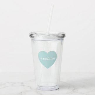 Verre En Acrylique Amour multilingue - Bleu Mint Tumbler Acrylique