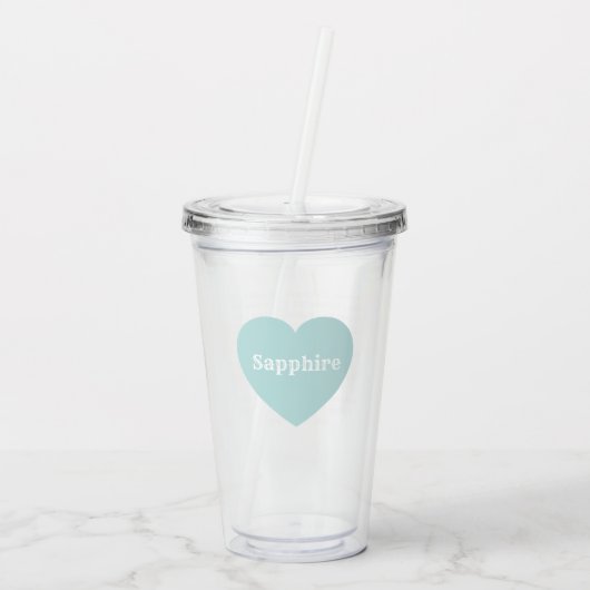 Verre En Acrylique Amour multilingue - Bleu Mint Tumbler Acrylique (Dos)