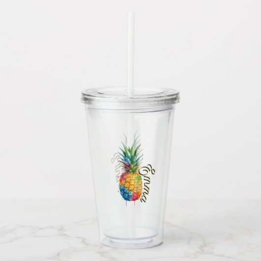 Verre En Acrylique Ananas (Devant)