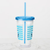 Verre En Acrylique Ancrage bleu avec vagues bleues (Droite)