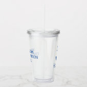 Verre En Acrylique Ancre nautique bleu et blanc simple Personnalisée (Droite)