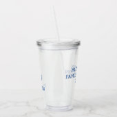 Verre En Acrylique Ancre nautique bleu et blanc simple Personnalisée (Gauche)