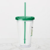 Verre En Acrylique Anniversaire bleu de dinosaures vert mignon person (Droite)