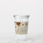 Verre En Acrylique Aquarelle d'automne Monogramme floral Personnalisé (Devant)