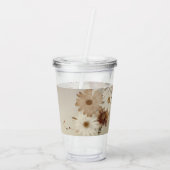 Verre En Acrylique Aquarelle d'automne Monogramme floral Personnalisé (Dos)