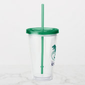 Verre En Acrylique Aquarelle Dinosaure Kids Personnalisé Dino Vert (Droite)