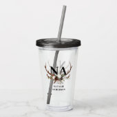 Verre En Acrylique Aquarelle florale bois de cerf chute rustique (Dos)