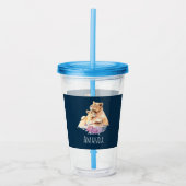 Verre En Acrylique Aquarelle mignonne Mère Lion & Cub (Devant)