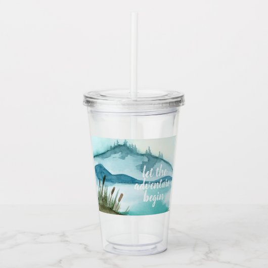 Verre En Acrylique Aquarelle moderne Nature Commençons l'aventure (Devant)