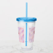 Verre En Acrylique Aquarelle rose rouge marron abstrait ajouter namep (Droite)