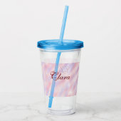 Verre En Acrylique Aquarelle rose rouge marron abstrait ajouter namep (Dos)