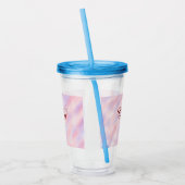 Verre En Acrylique Aquarelle rose rouge marron abstrait ajouter namep (Gauche)