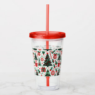 Verre En Acrylique Arbre de Noël, cadeaux, sucre de canne