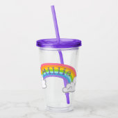 Verre En Acrylique Arc-en-ciel et Unicornes Design Tumbler acrylique (Gauche)