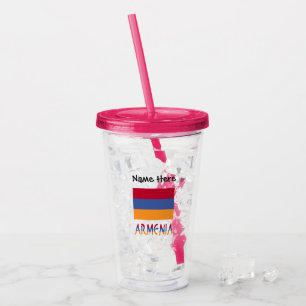 Verre En Acrylique Arménie et drapeau arménien Personnalisés