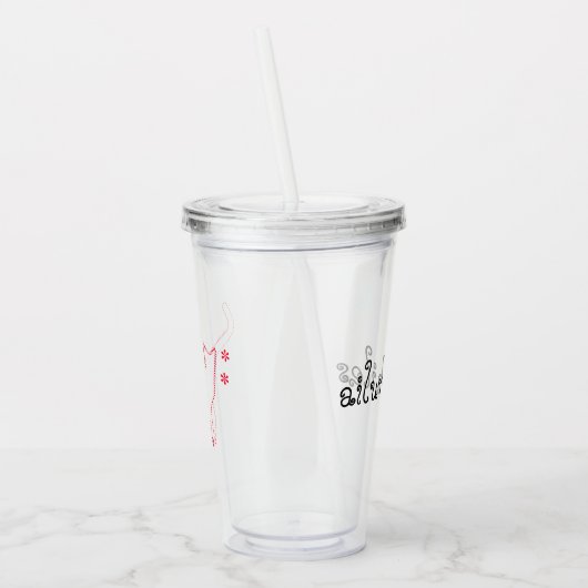 Verre En Acrylique art de la ligne chat (Gauche)