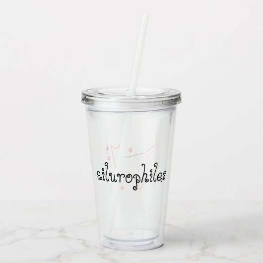 Verre En Acrylique art de la ligne chat (Dos)