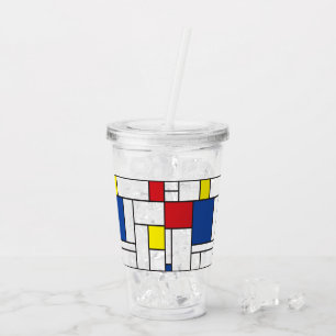 Verre En Acrylique Art Moderne Géométrique Minimaliste De Stijl Mondr