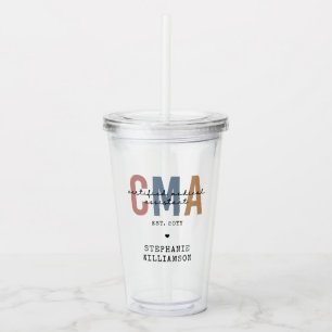 Verre En Acrylique Assistant Médicale certifié CMA personnalisé