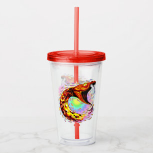 Verre En Acrylique Attaque de serpent Psychedelic Surreal Art