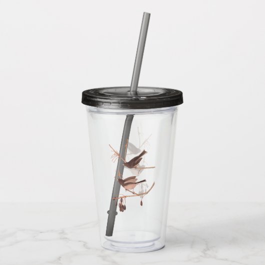 Verre En Acrylique Audubon's Snow Birds on Winter Tree Branch (Dos)