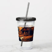 Verre En Acrylique Automne/Automne/Halloween/Peinture rustique (Dos)