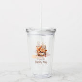 Verre En Acrylique Automne Floral Cottage Core Teacup Anniversaire Te (Devant)