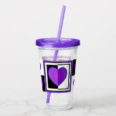 Verre En Acrylique B&W Purple Hearts Beating (Dos)