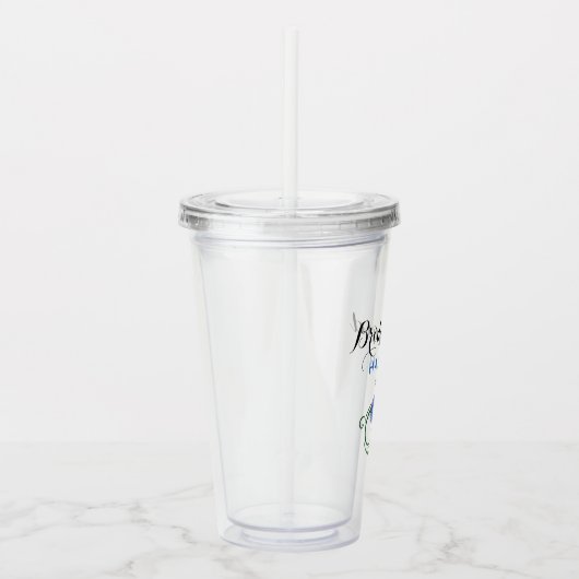 Verre En Acrylique Bachelorette Party Bridesmaid Mariage Fleurs bleue (Droite)