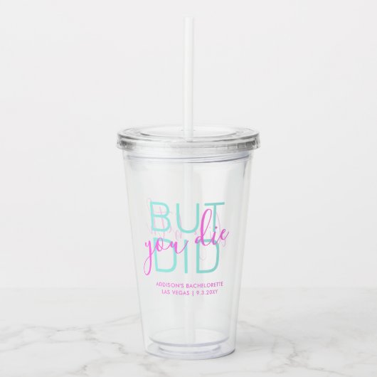 Verre En Acrylique Bachelorette Party Funny Hangover Favoriser (Devant)